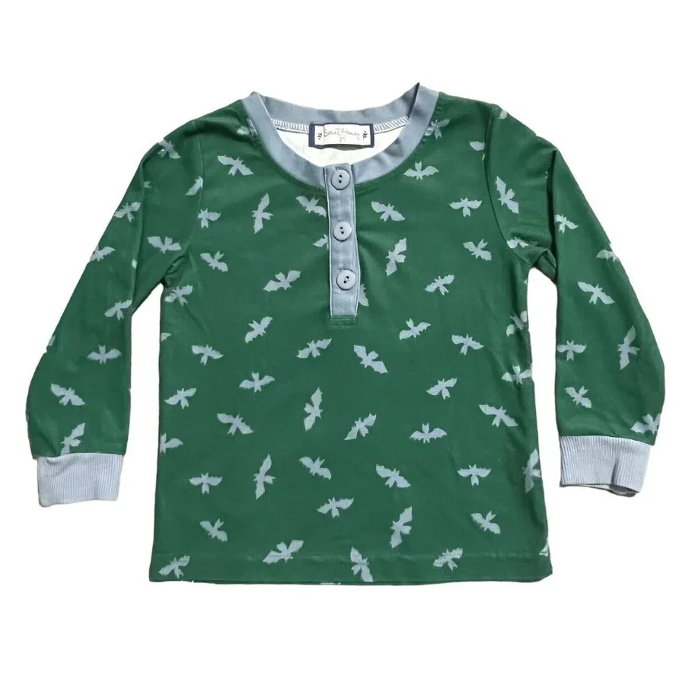 SweetHoney 2T Green & Blue Bat Print Pajamas